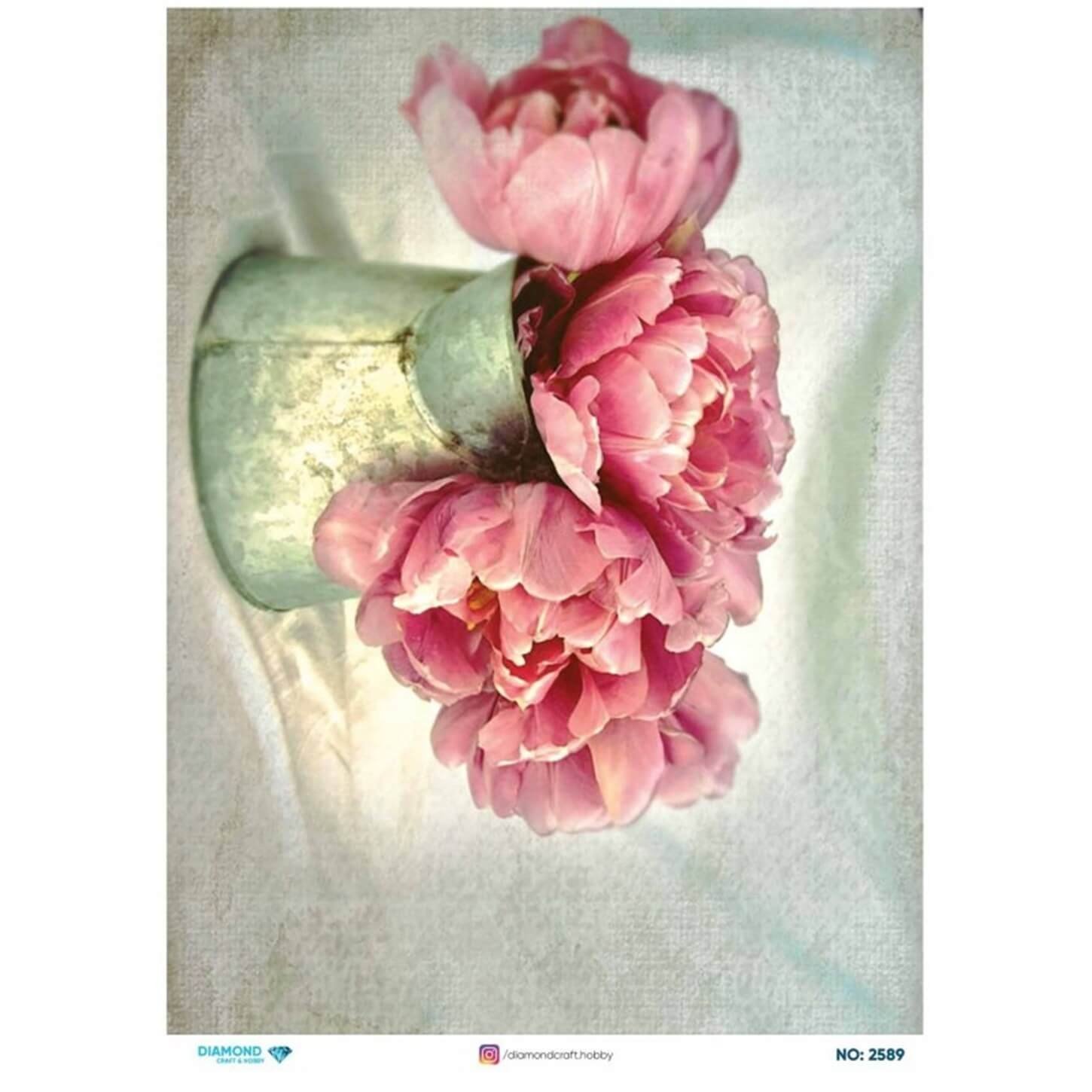 Декупаж рисовой бумагой с бриллиантами2589