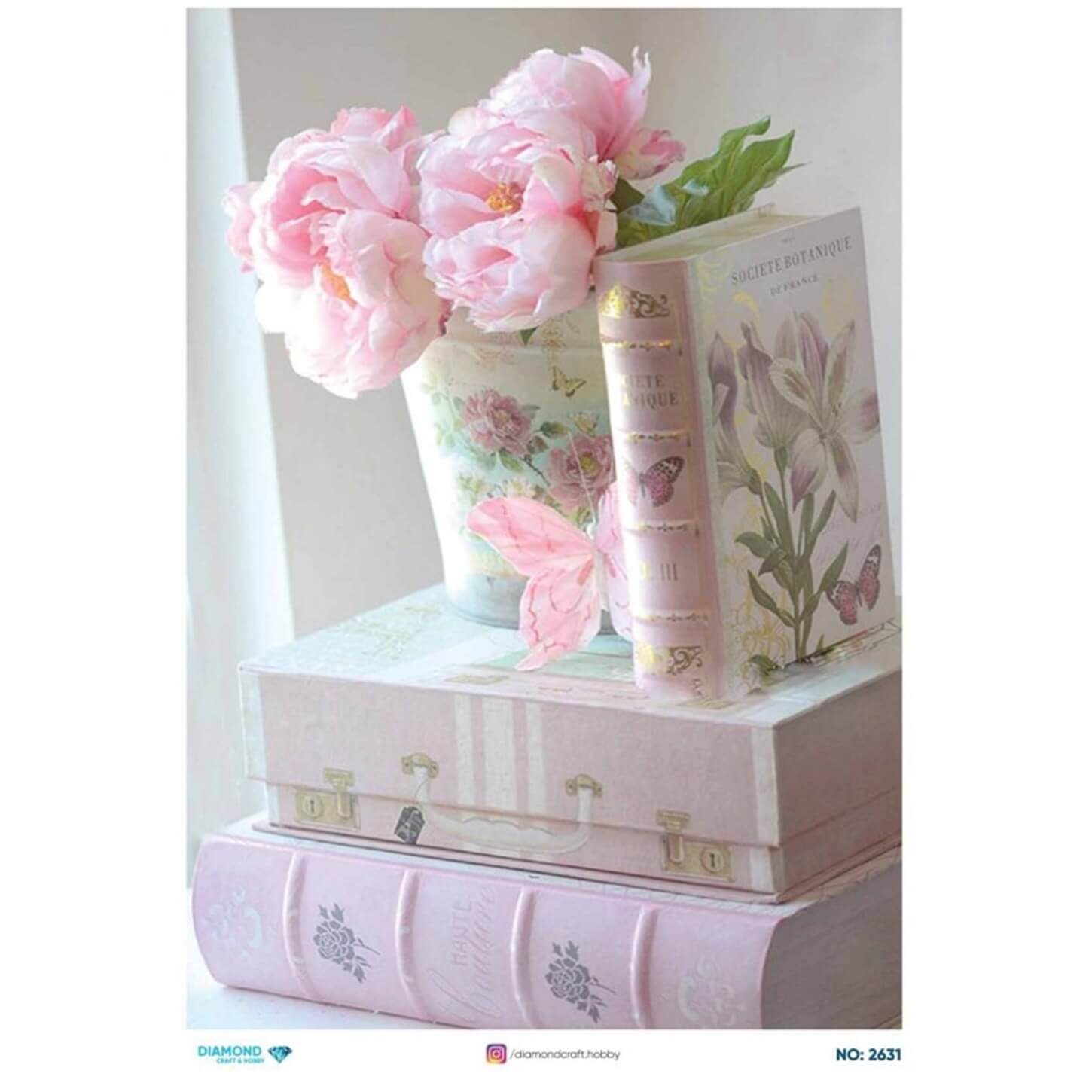 Декупаж рисовой бумагой с бриллиантами2631