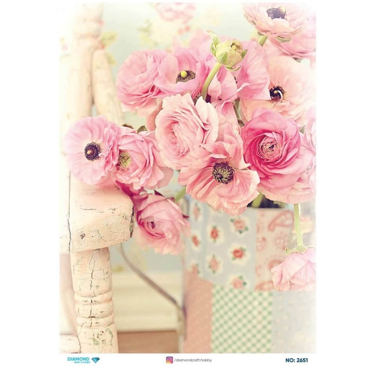 Декупаж с алмазной рисовой бумагой2651