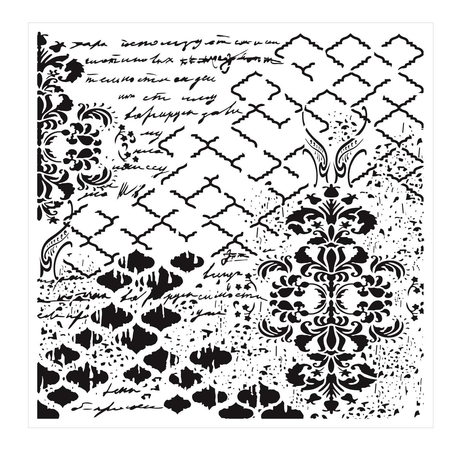 GCS12 Трафарет для стены и пола в стиле гранж 45x45