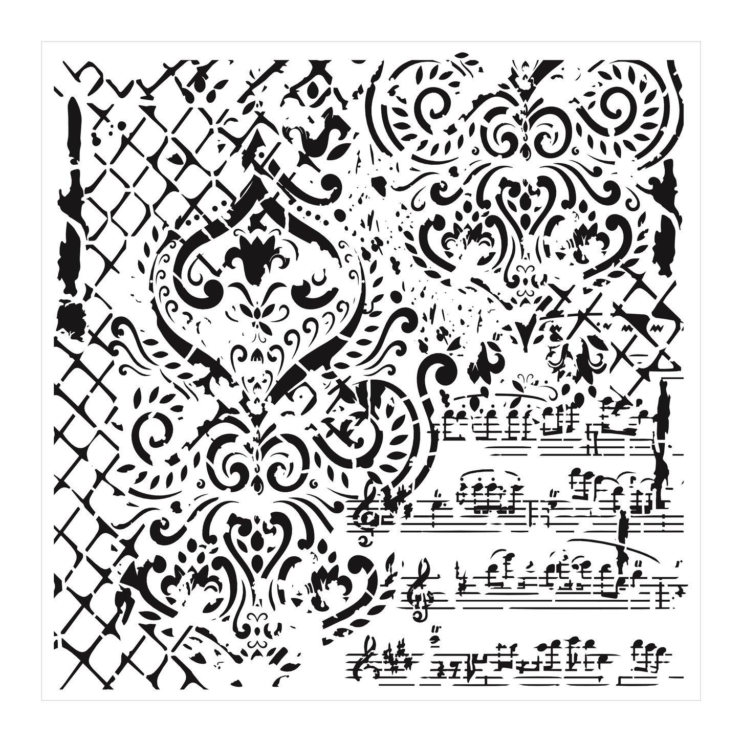 GCS14 Трафарет для пола и стены в стиле гранж 45x45