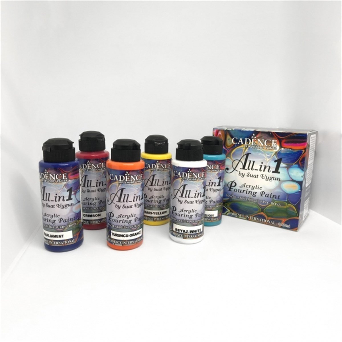 Набор готовых акриловых красок для заливки, 6 цветов 