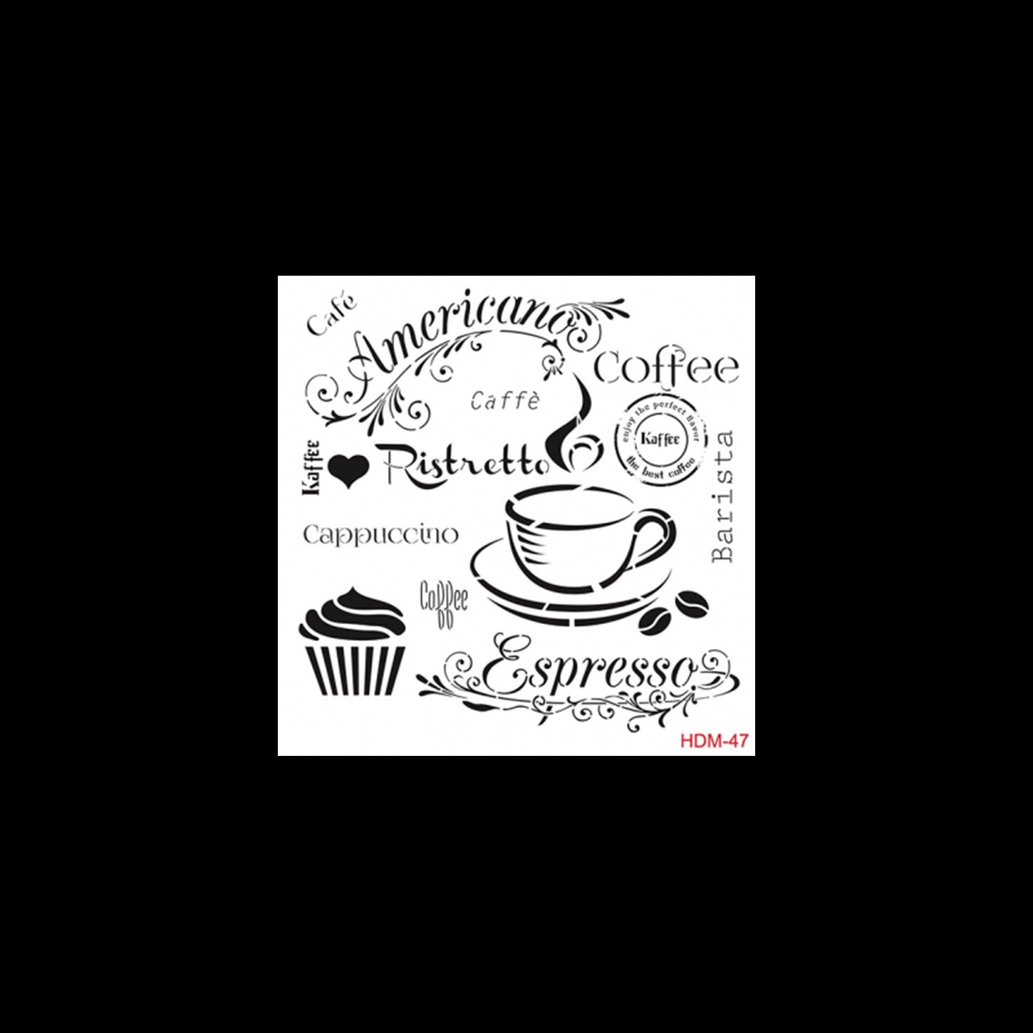 HDM47 Трафарет миди для домашнего декора 25x25