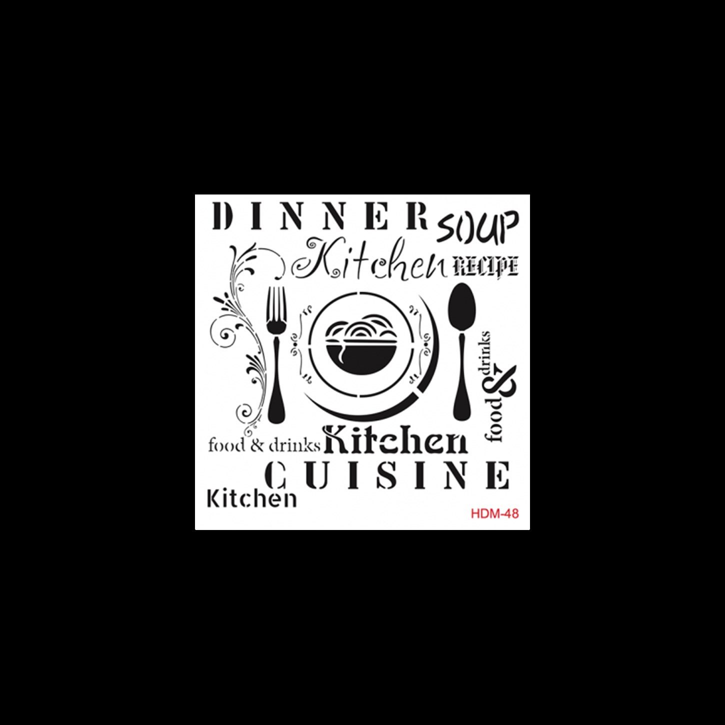 HDM48 Трафарет миди для домашнего декора 25x25