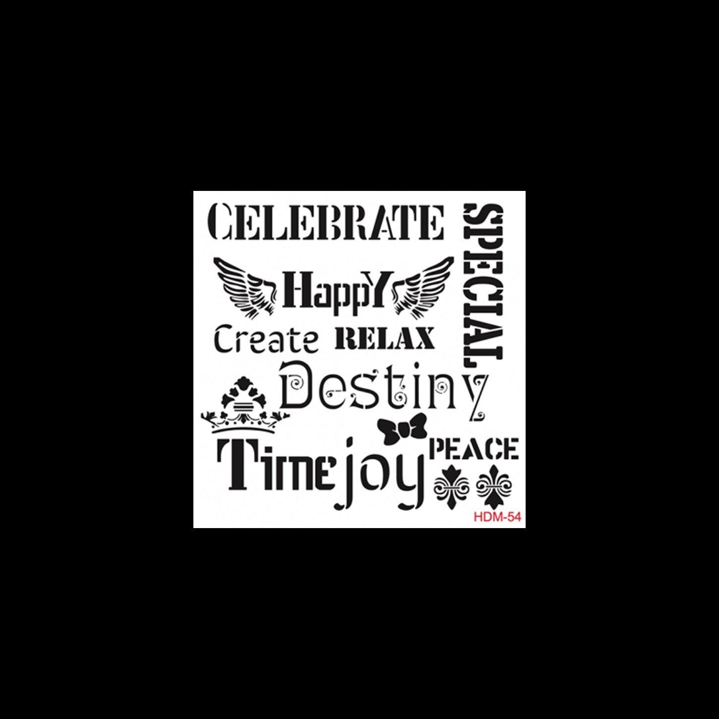 HDM54 ديكور المنزل ميدي استنسل 25x25