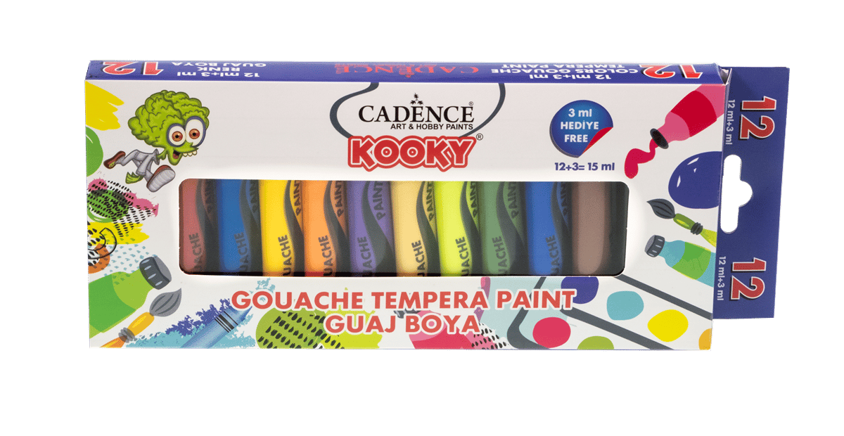 مجموعة طلاء جواش مكونة من 12 قطعة من كوكي 