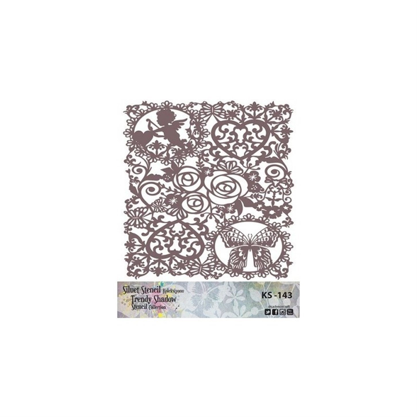 KS143 استنسل صورة ظلية بلا حدود 25x25