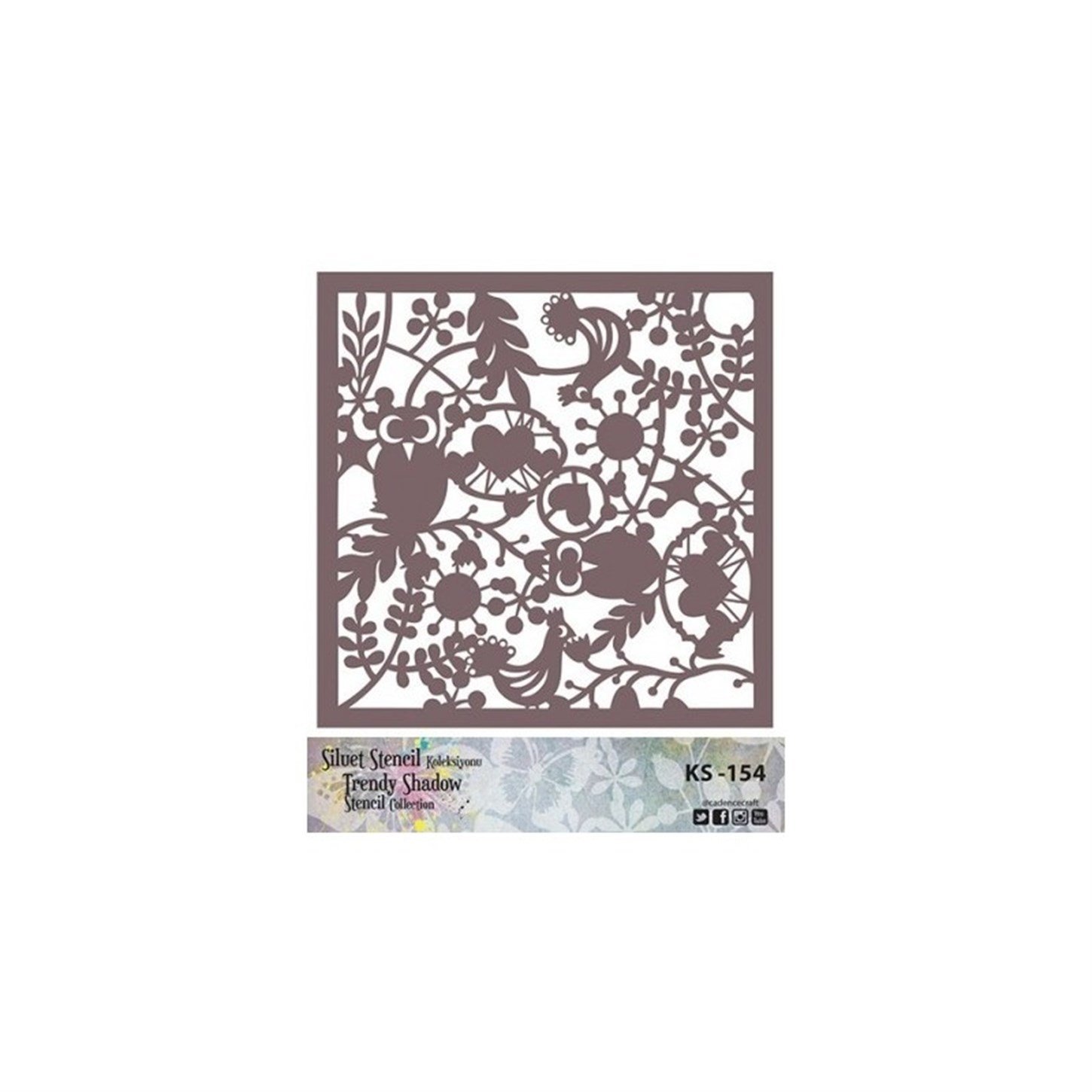 KS154 استنسل صورة ظلية بلا حدود 25x25