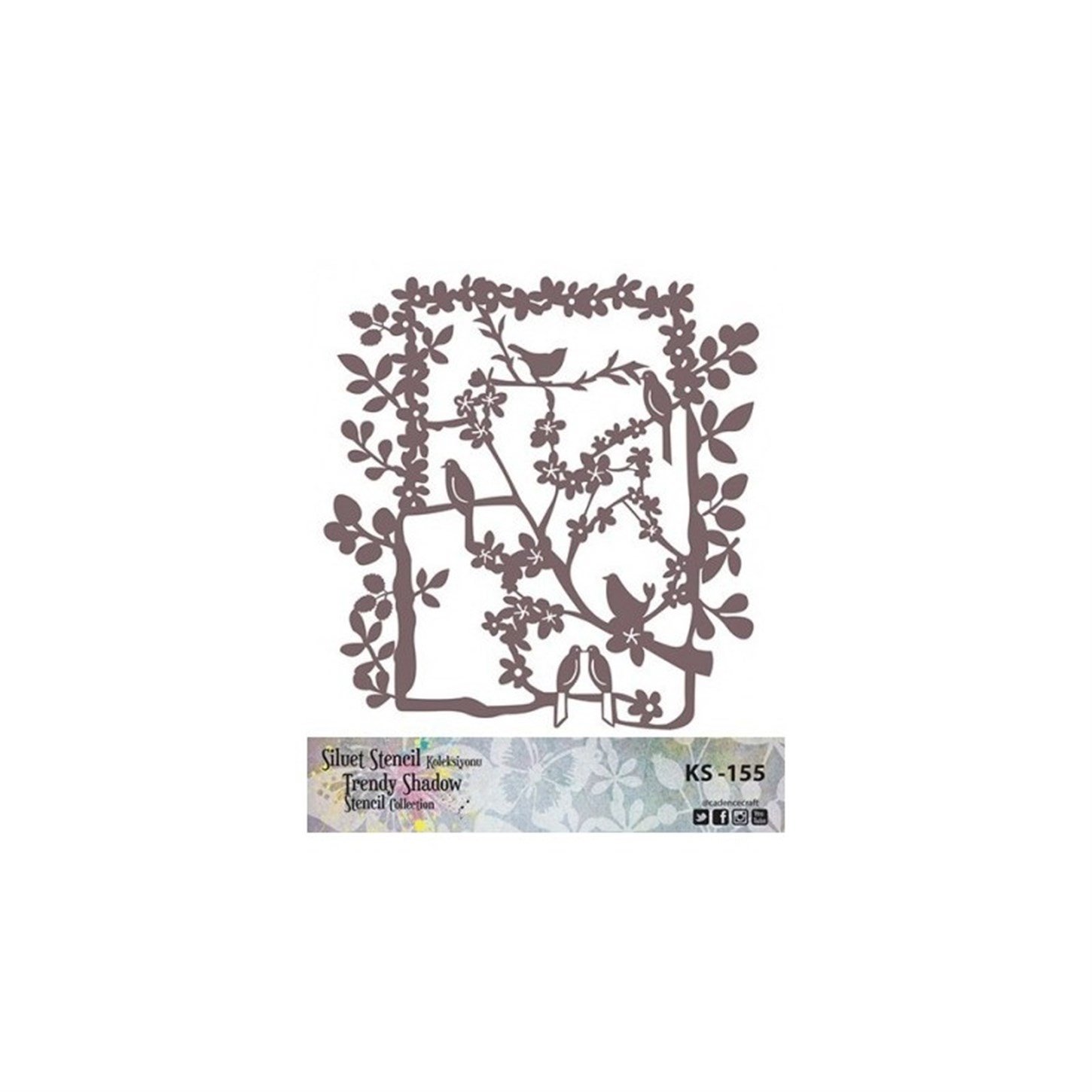 KS155 استنسل صورة ظلية بلا حدود 25x25