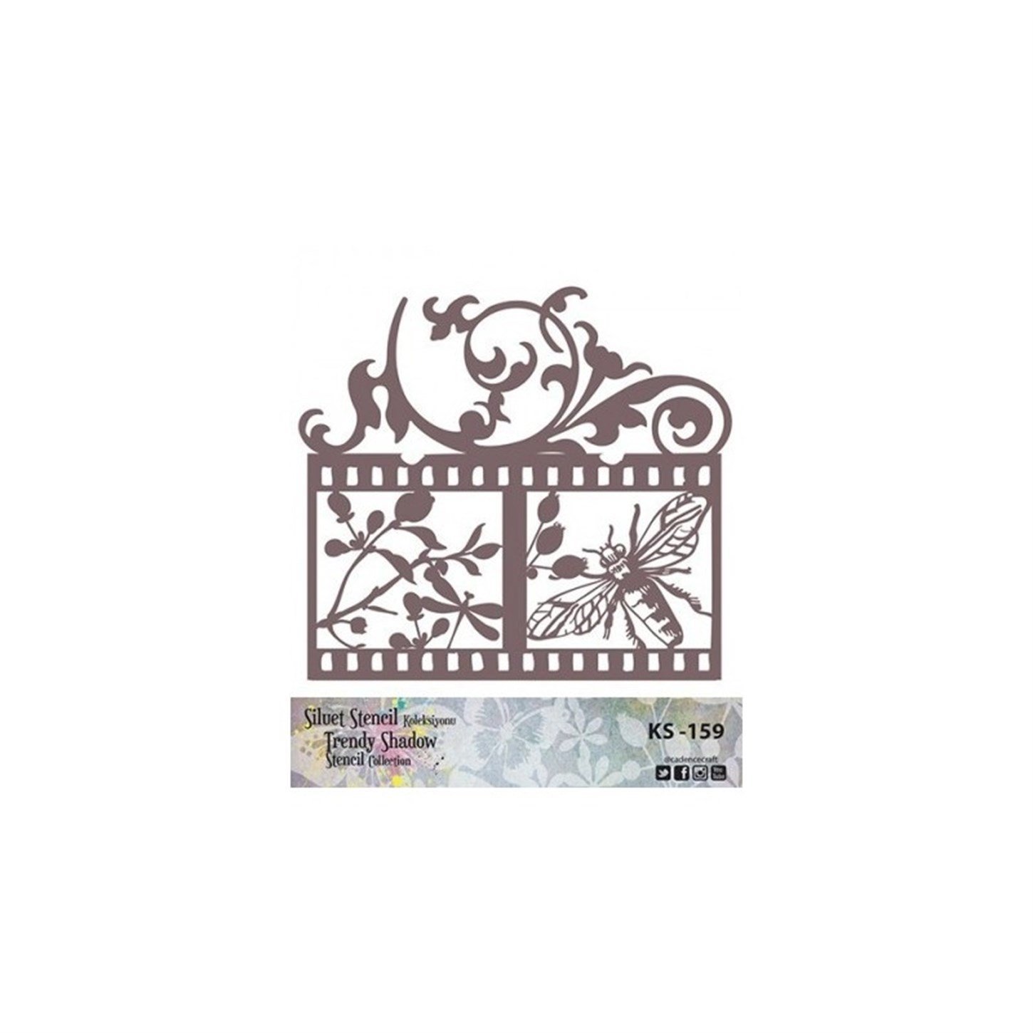 KS159 استنسل صورة ظلية بلا حدود 25x25