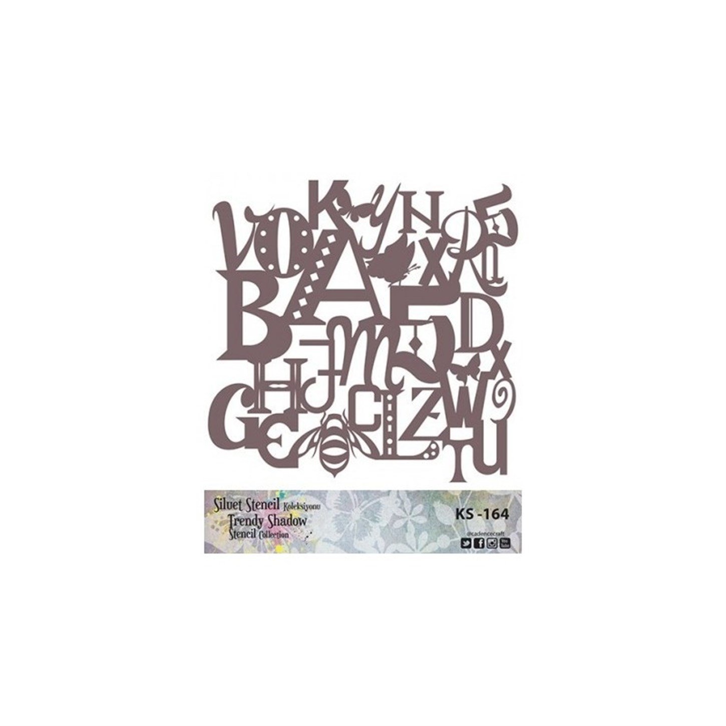 KS164 استنسل صورة ظلية بلا حدود 25x25