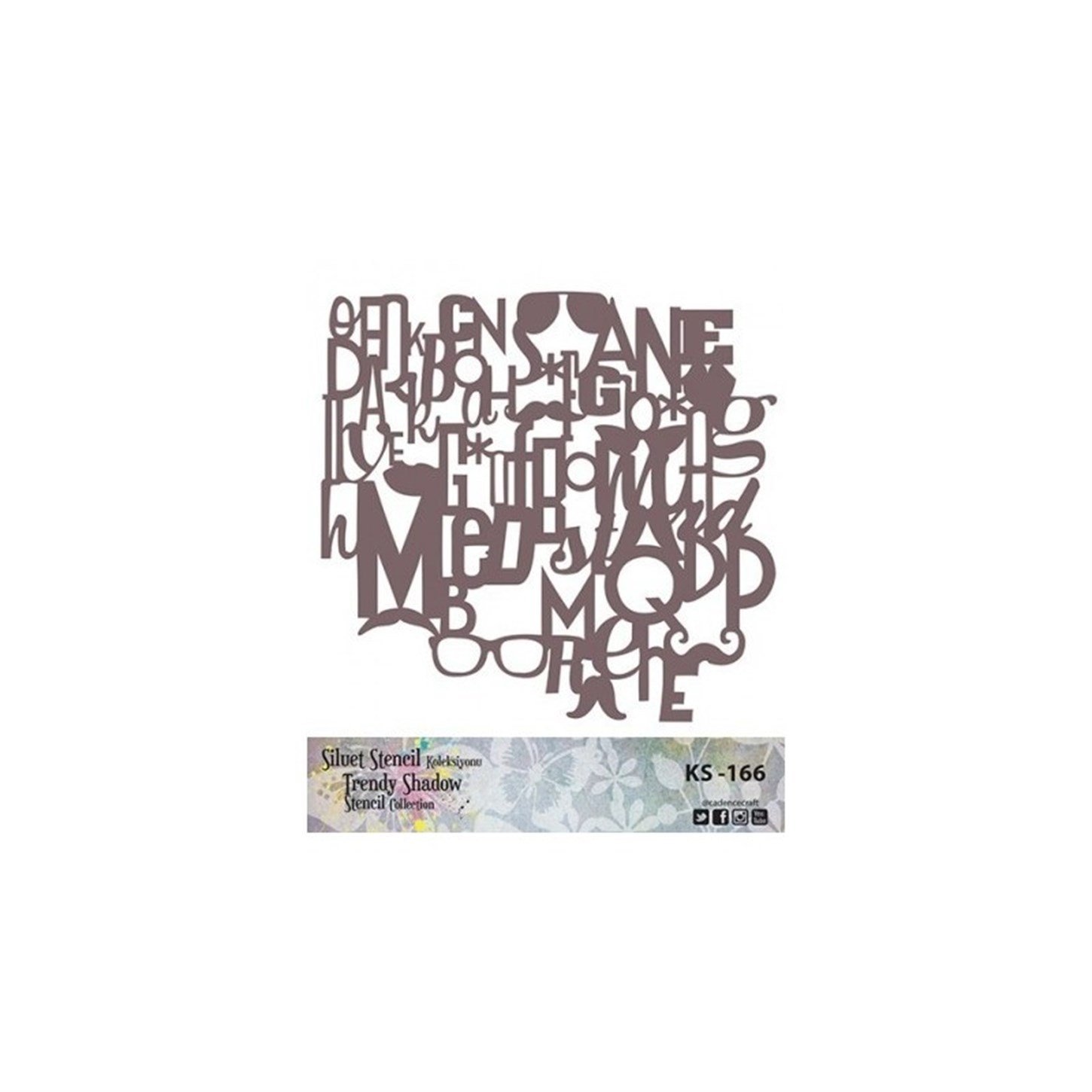 KS166 استنسل صورة ظلية بلا حدود 25x25
