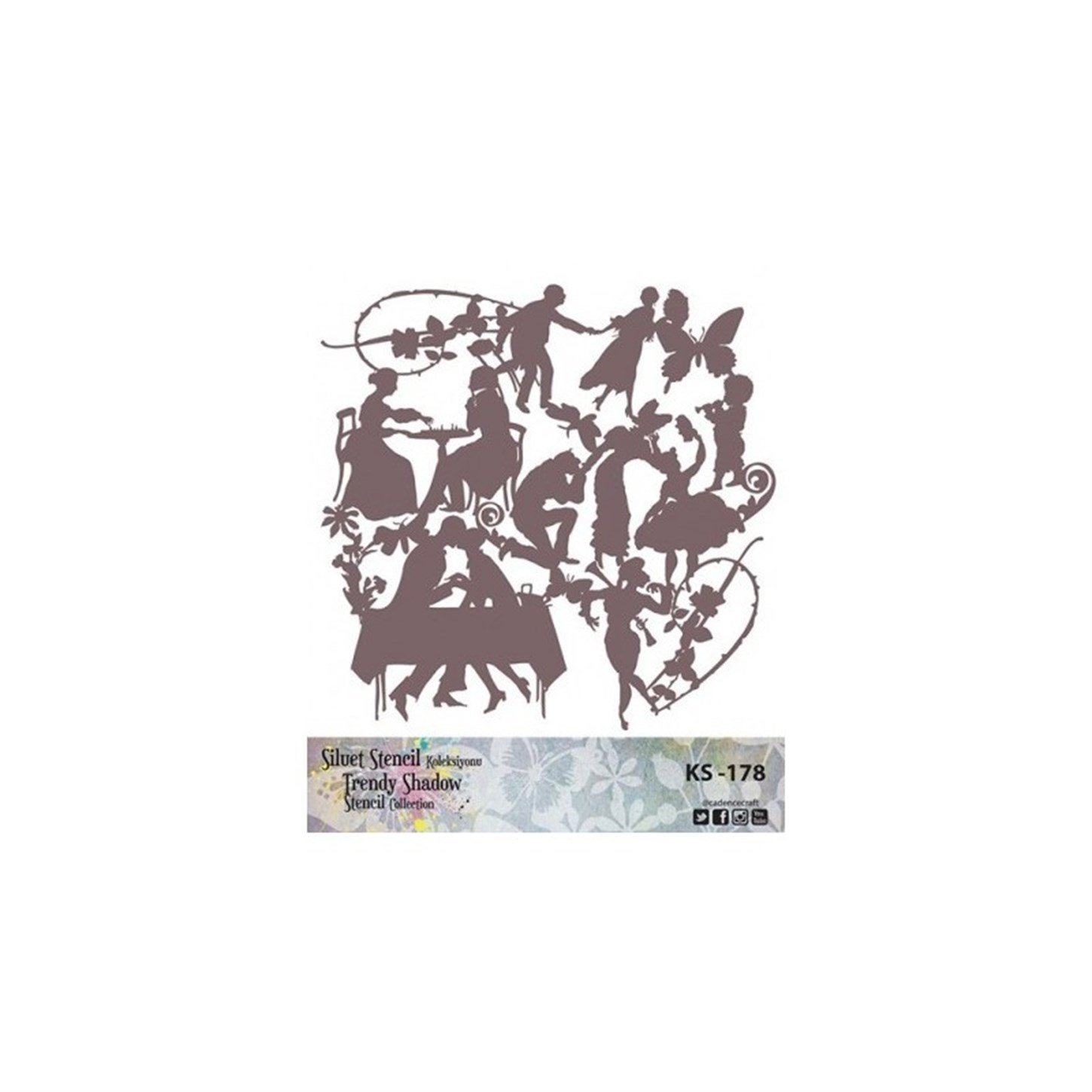 KS178 استنسل صورة ظلية بلا حدود 25x25