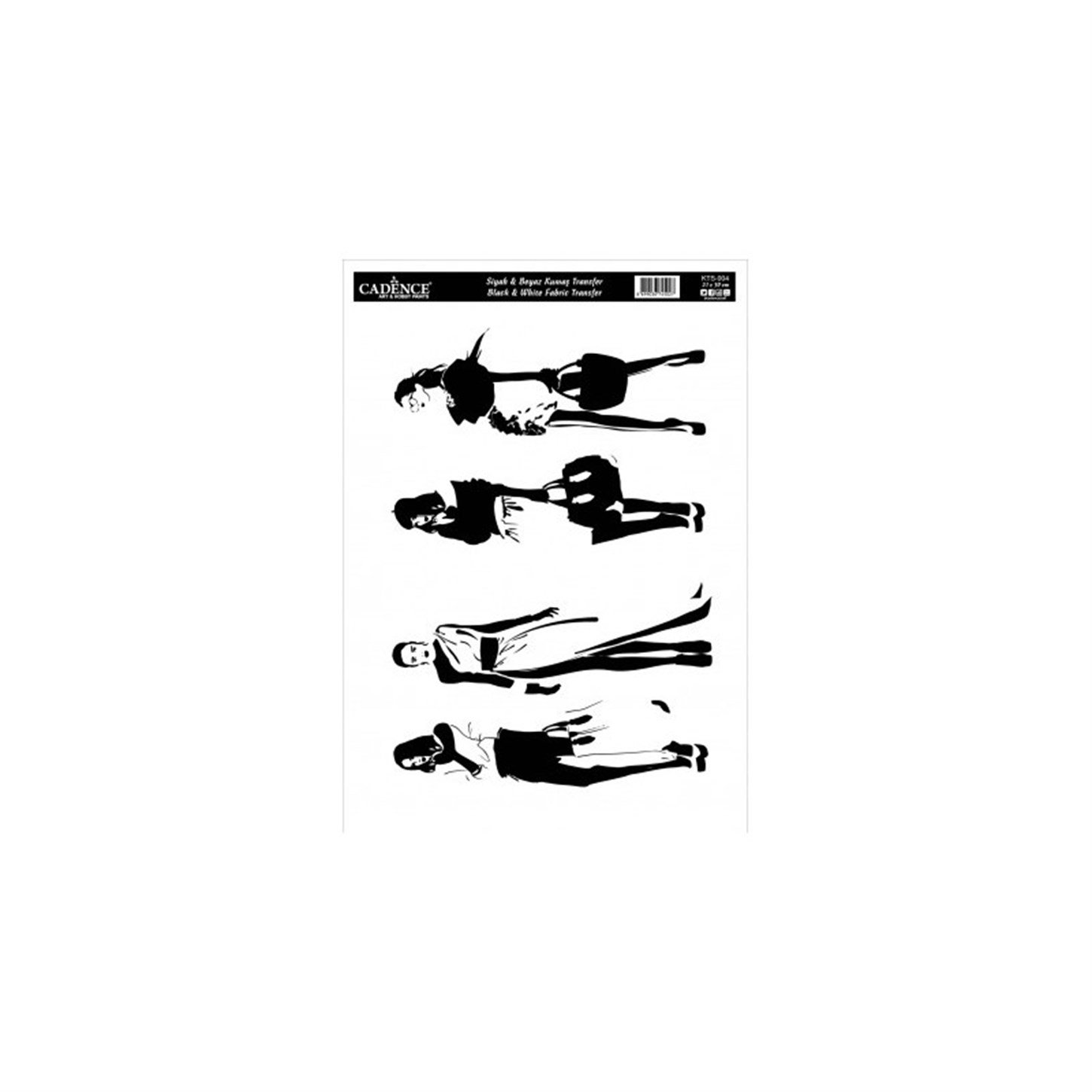 Трансфер по ткани Черный Белый Kts004 21x30