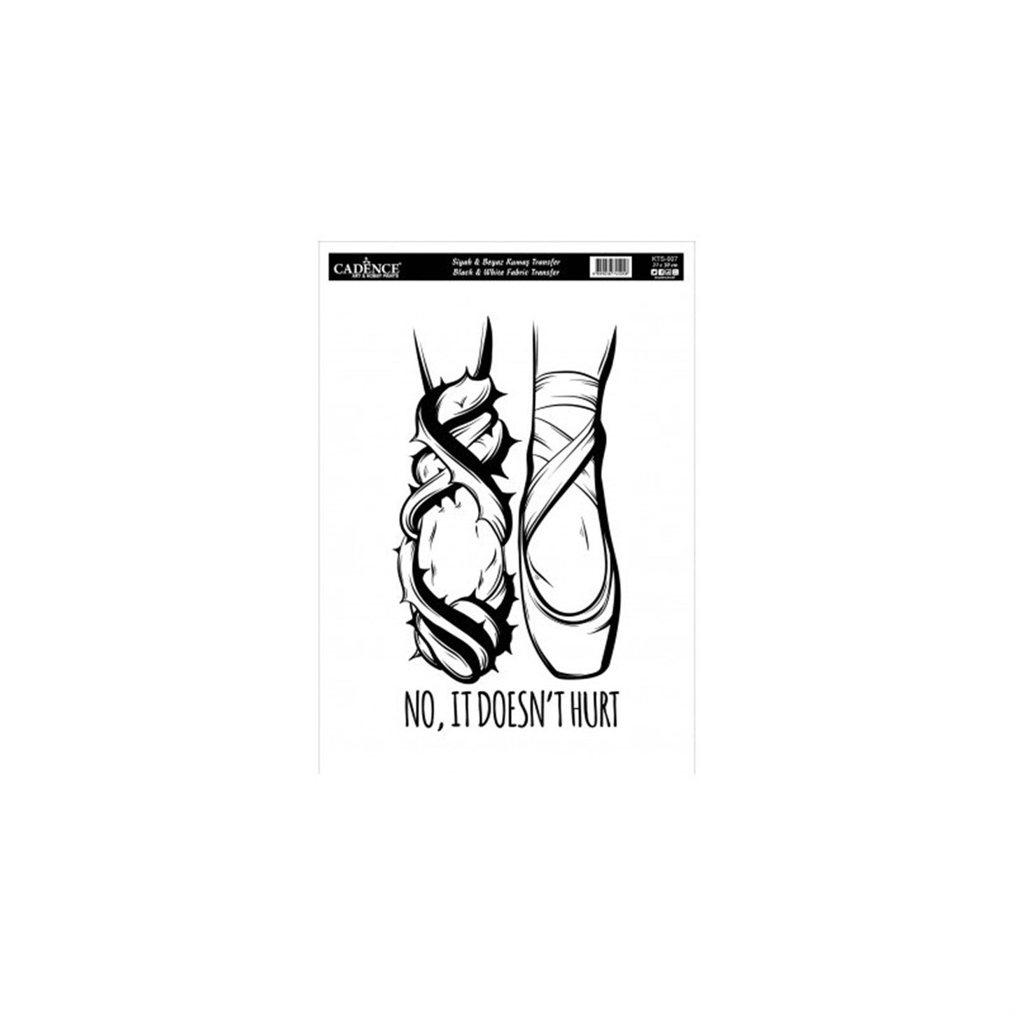 Fabric Transfer Black White Kts007 21x30