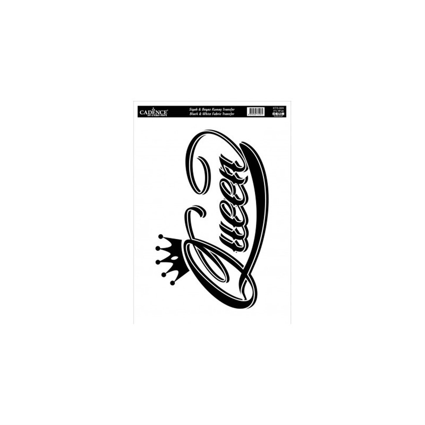 Трансфер по ткани Черный Белый Kts009 21x30