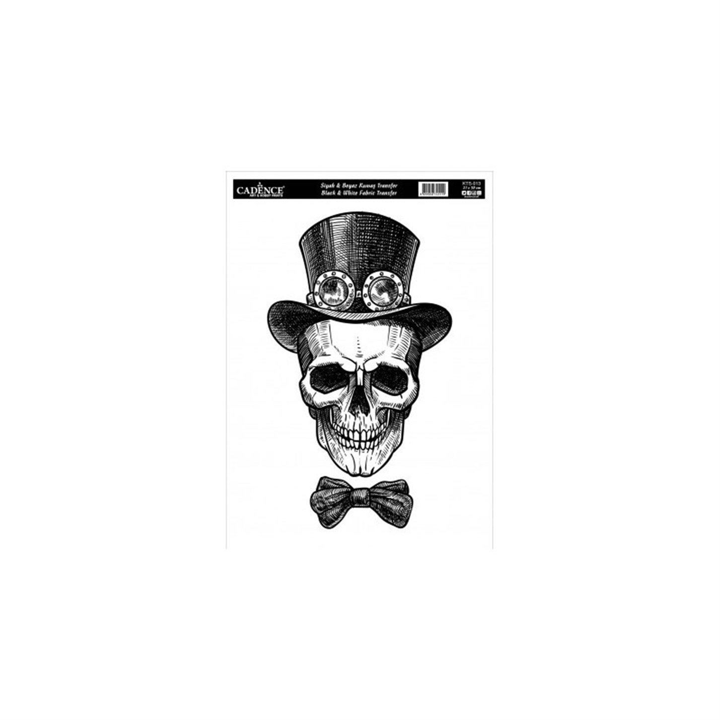 Трансфер по ткани Черный Белый Kts013 21х30