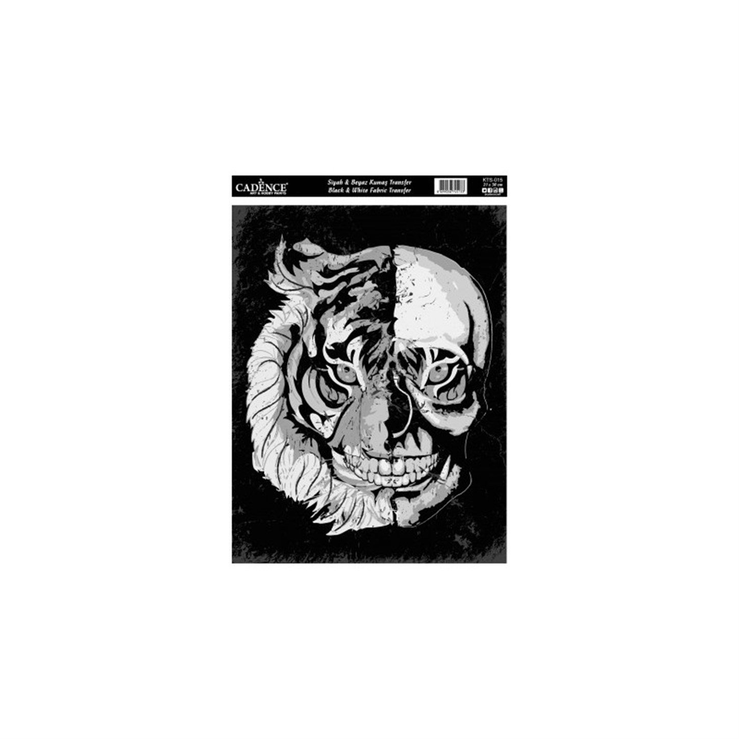 نقل القماش أسود أبيض Kts015 21x30