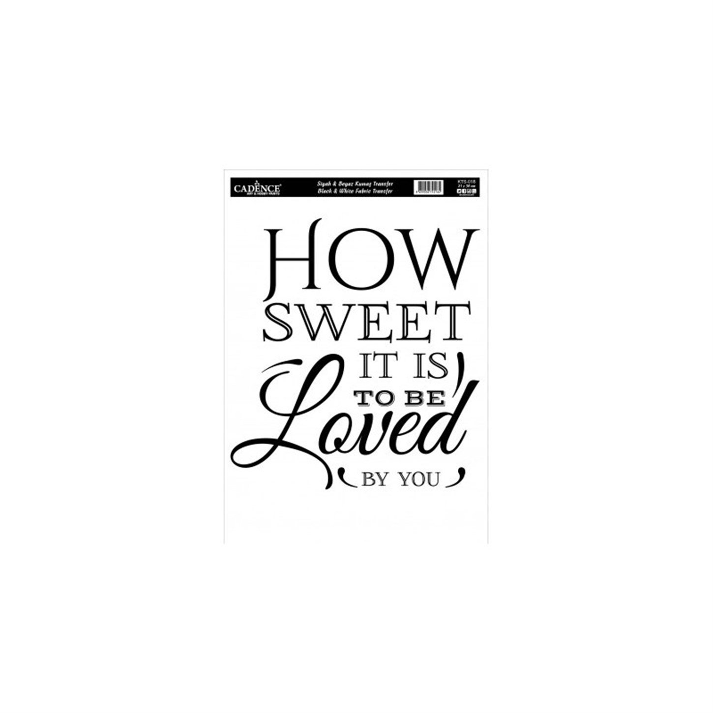 Трансфер по ткани Черный Белый Kts018 21х30