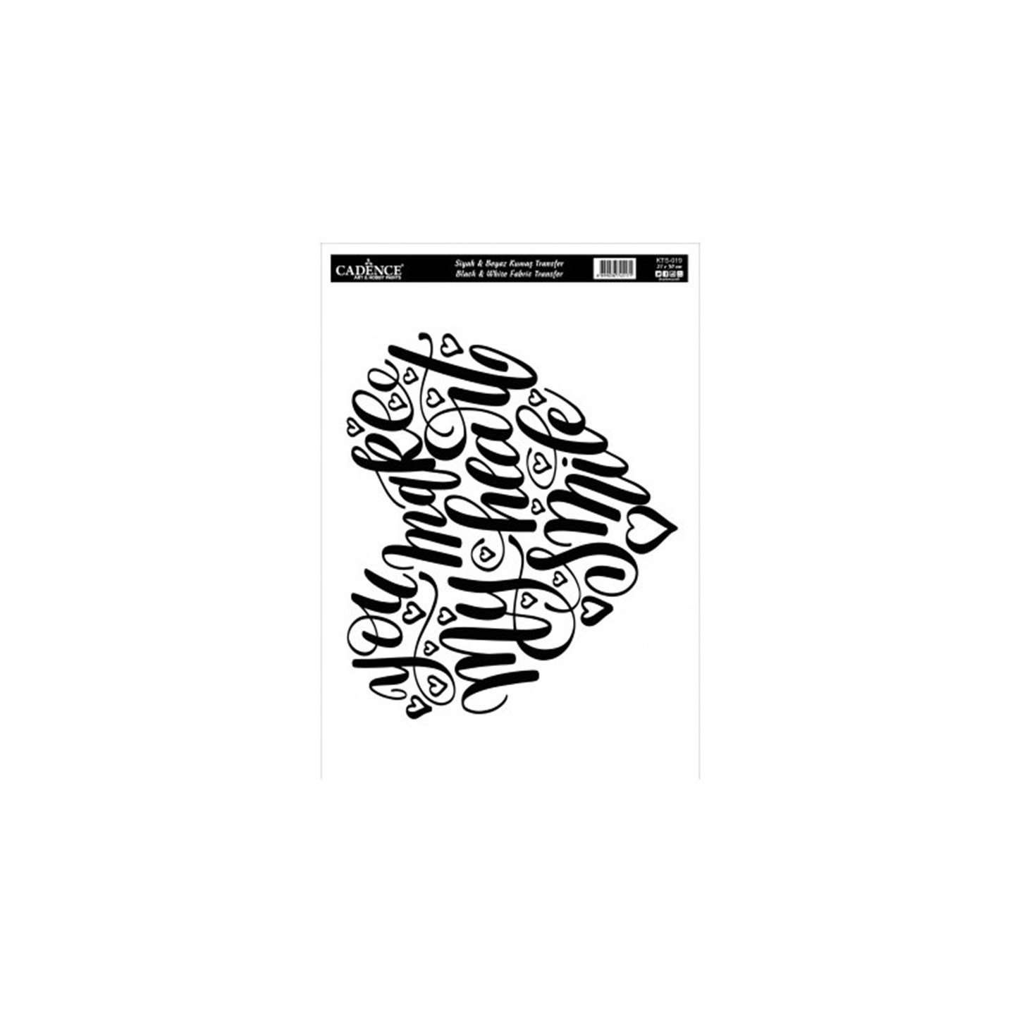 Трансфер по ткани Черный Белый Kts019 21х30