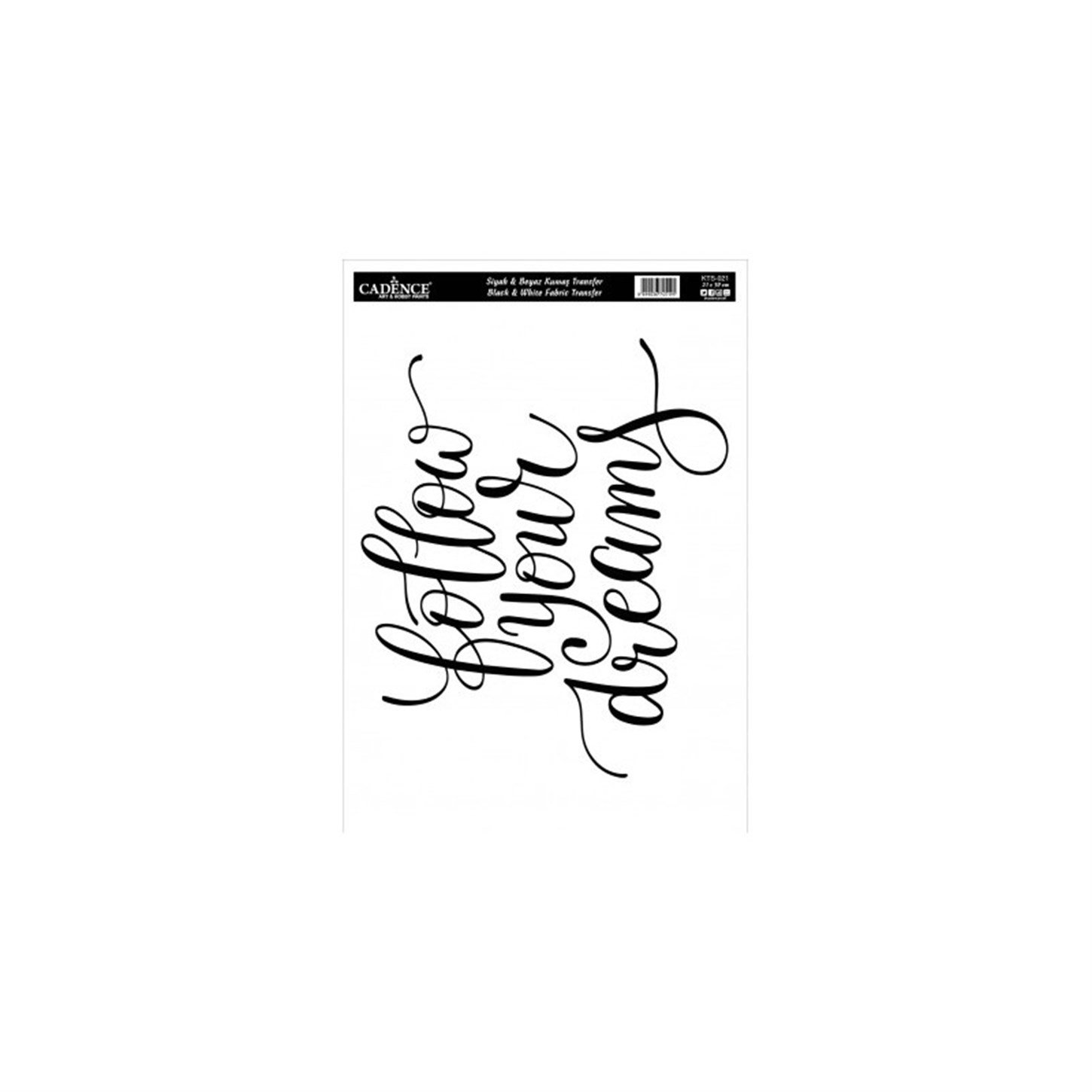 نقل القماش أسود أبيض Kts021 21x30