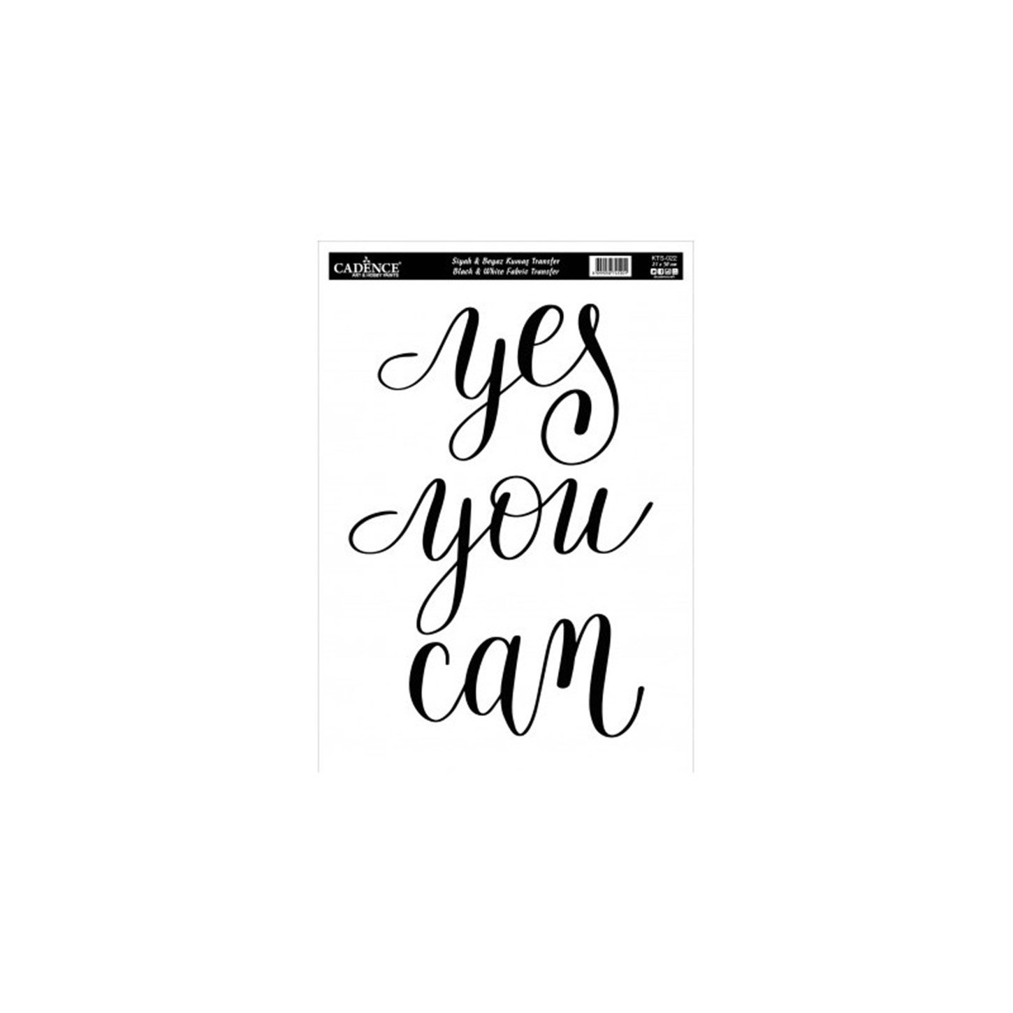 Трансфер по ткани Черный Белый Kts022 21x30