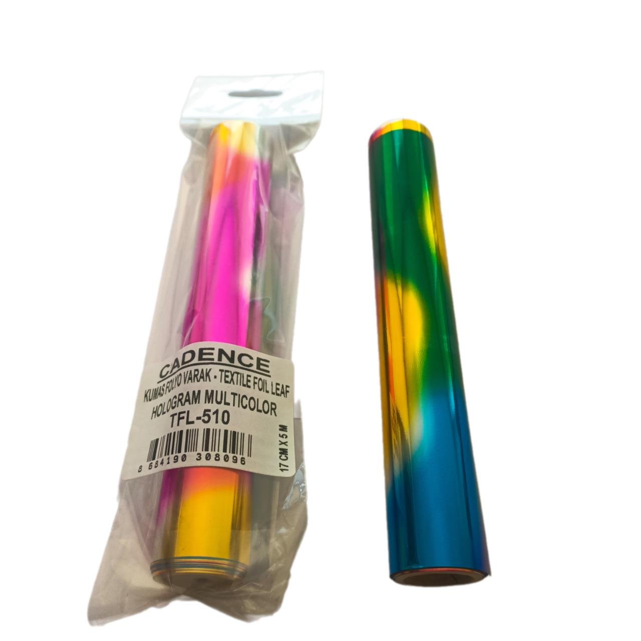 Kumaş Folyo Varak - TFL-510 Hologram Multicolor 17cm x 5m