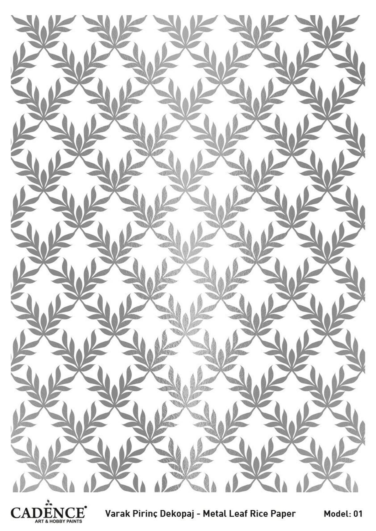 Cadence Фольга Серебро Латунь Декупаж Модель 01 30x42