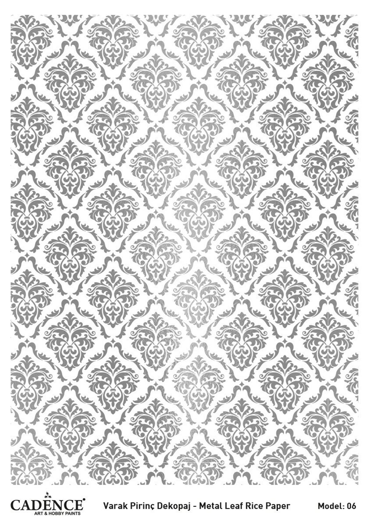 Cadence Фольга Серебро Латунь Декупаж Модель 06 30х42