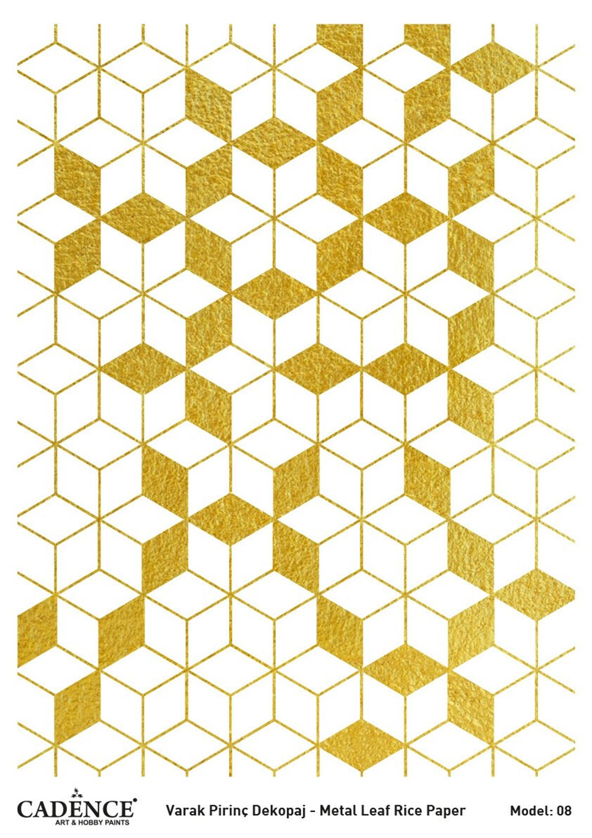 Cadence Фольга Золото Латунь Декупаж Модель 08 30х42