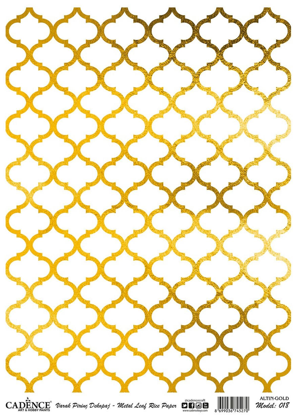 Cadence Фольга Золото Латунь Декупаж Модель 18 30x42
