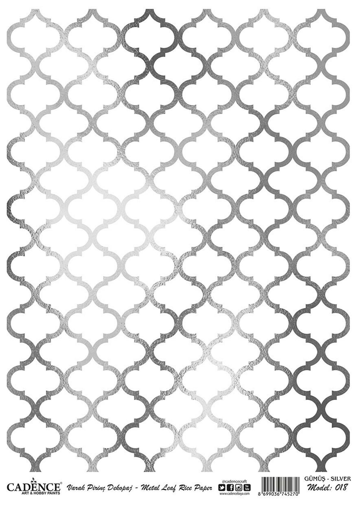 Cadence Фольга Серебро Латунь Декупаж Модель 18 30х42