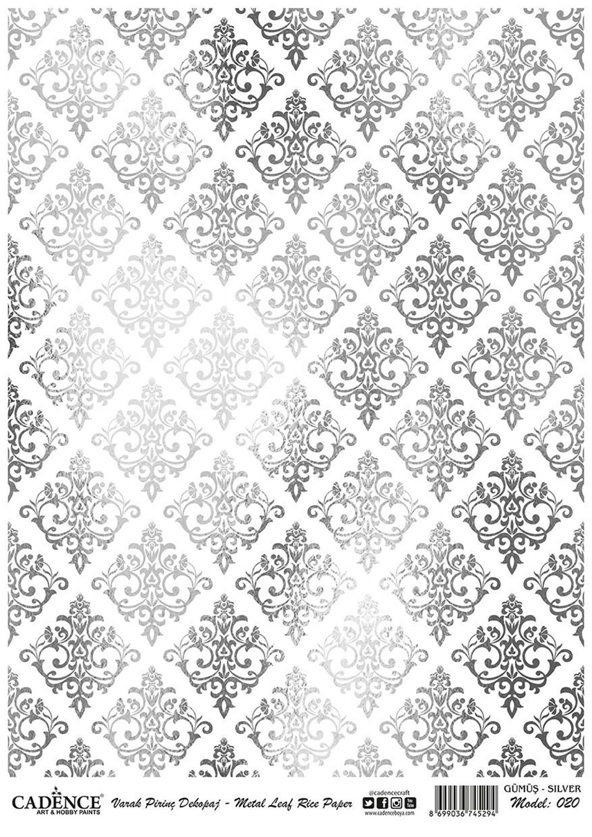 Cadence Фольга Серебро Латунь Декупаж Модель 20 30х42