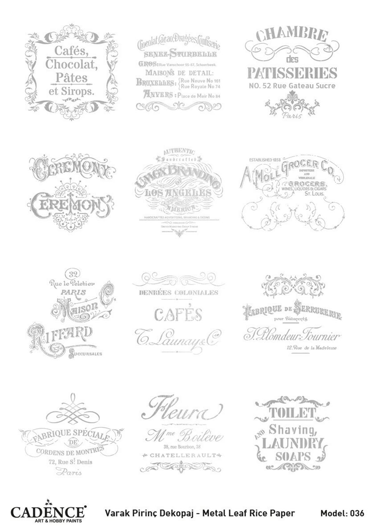 ديكوباج نحاس فضي كادينس موديل 36 30x42