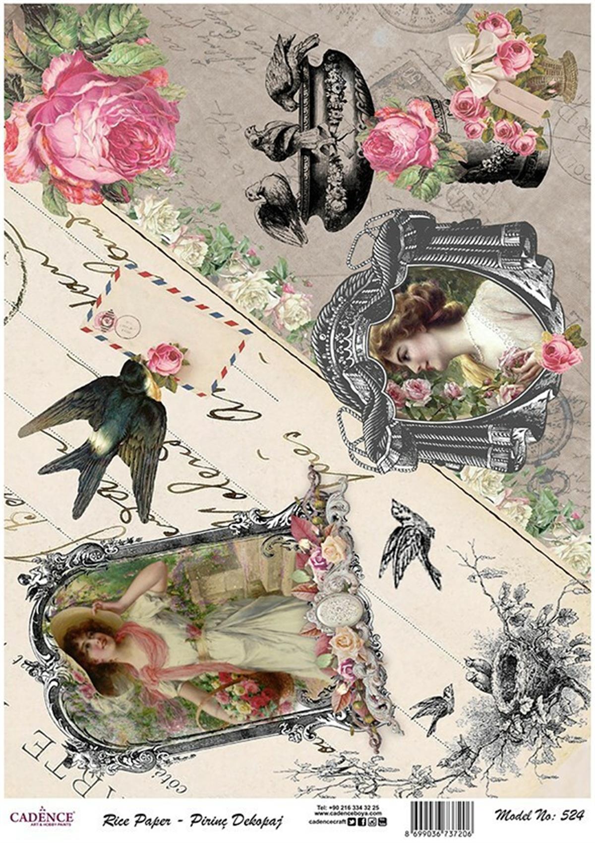 إيقاع ورق الأرز موديل 524 30x42