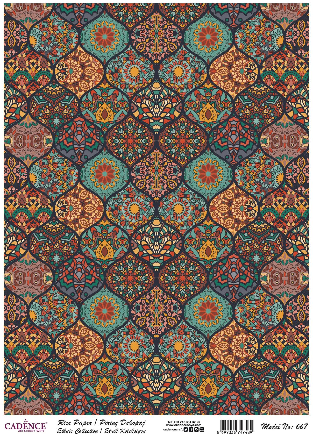 Рисовая бумага Cadence серии Ethnic, модель 667, 30x42