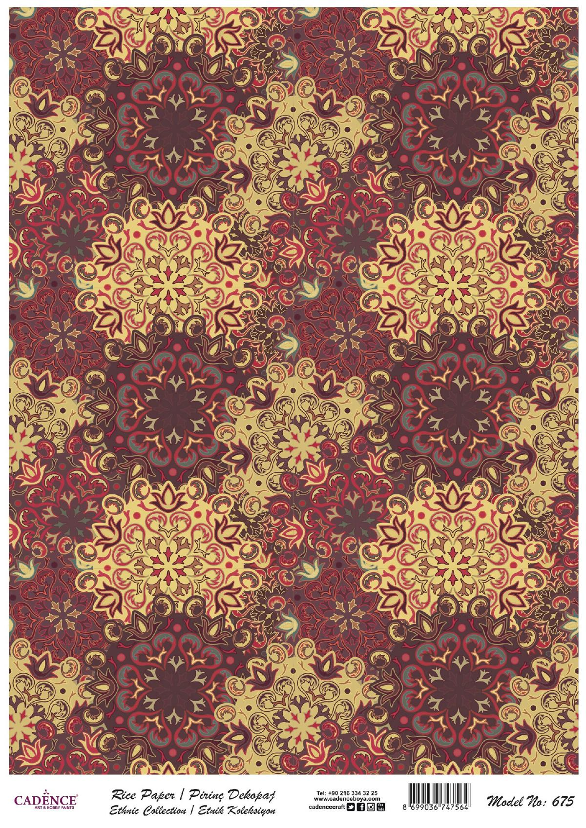 إيقاع ورق الأرز سلسلة العرقية نموذج 675 30x42