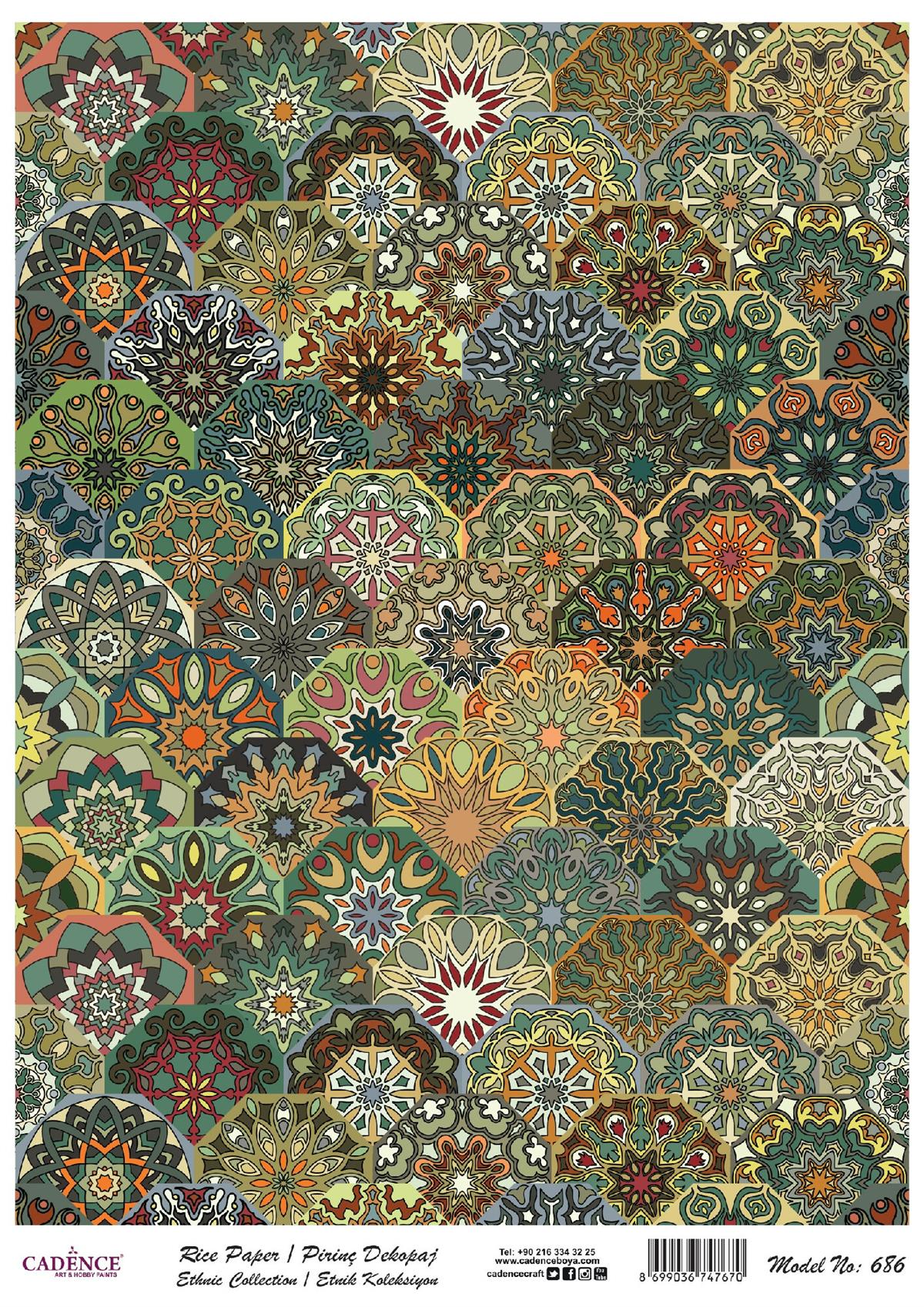 إيقاع ورق الأرز سلسلة العرقية نموذج 686 30x42