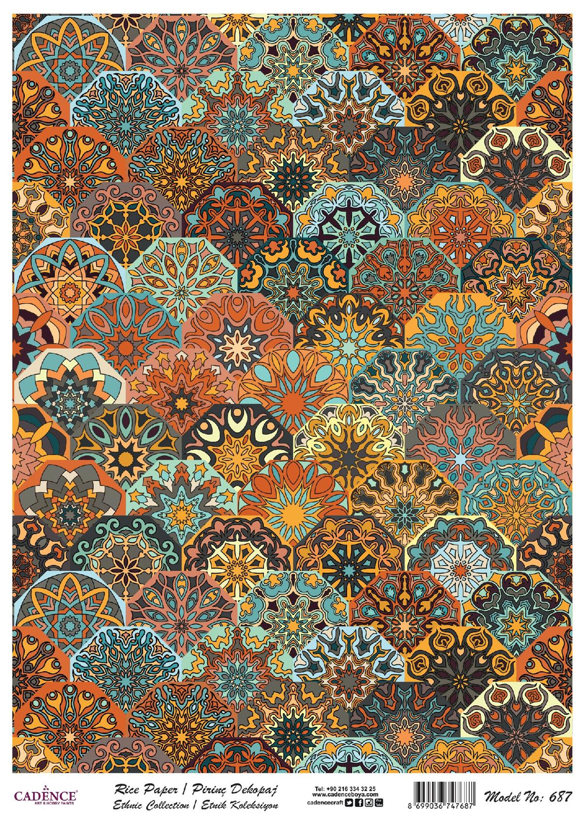 إيقاع ورق الأرز سلسلة العرقية نموذج 687 30x42