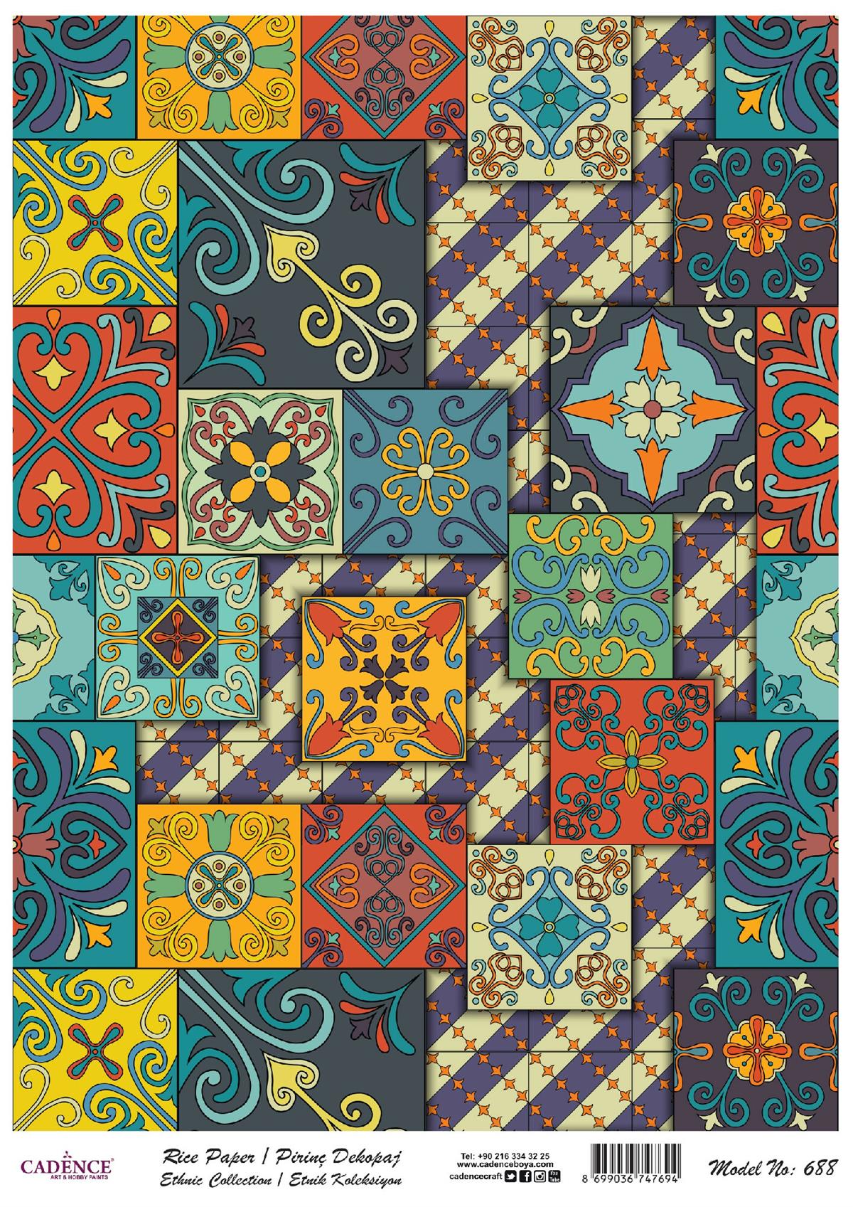 إيقاع ورق الأرز سلسلة العرقية نموذج 688 30x42