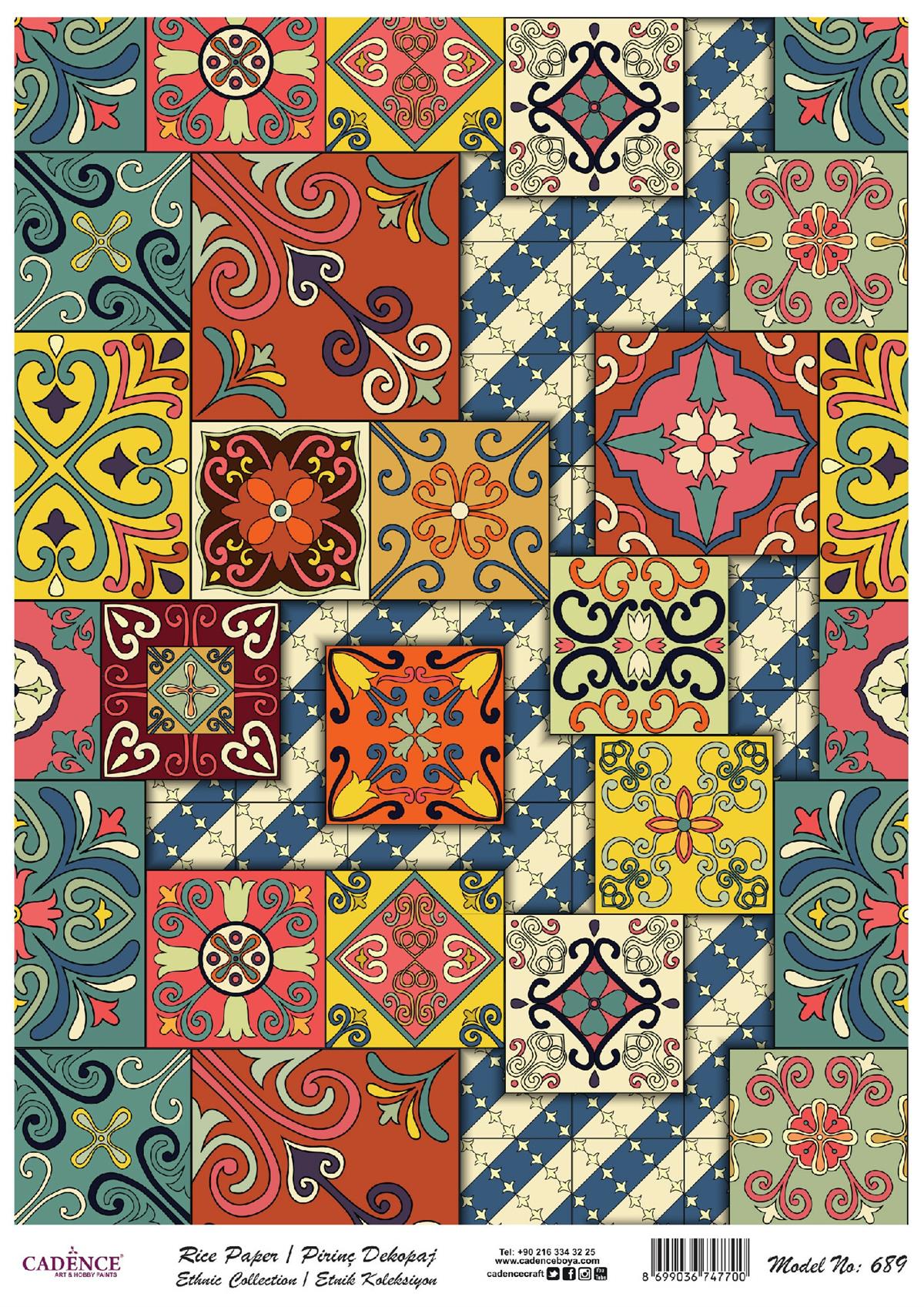 إيقاع ورق الأرز سلسلة العرقية نموذج 689 30x42