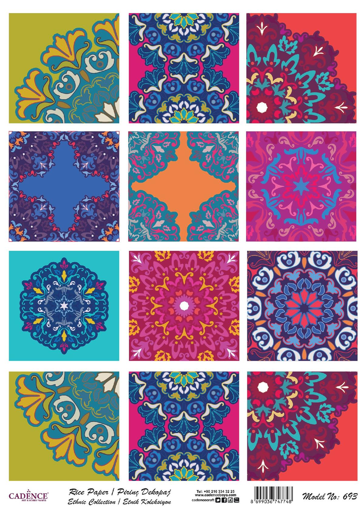 إيقاع ورق الأرز سلسلة العرقية نموذج 693 30x42