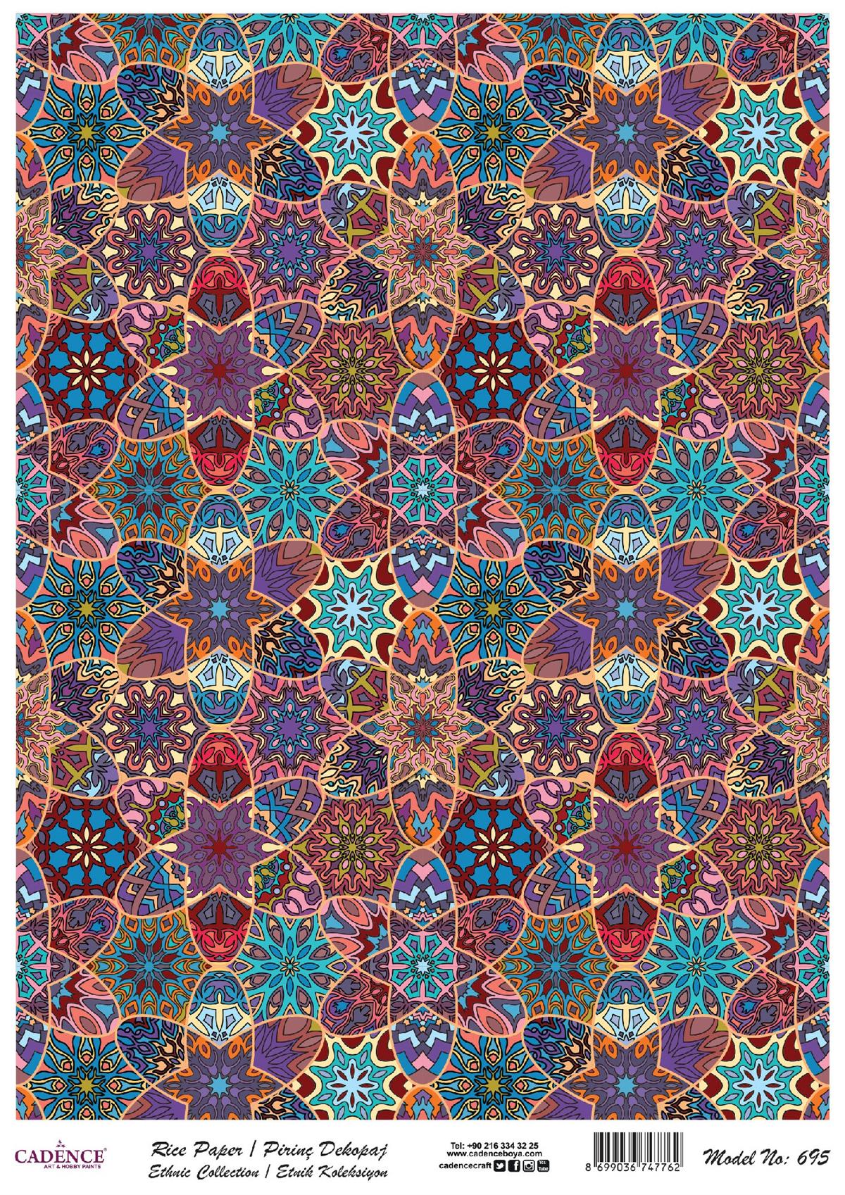 إيقاع ورق الأرز سلسلة العرقية نموذج 695 30x42