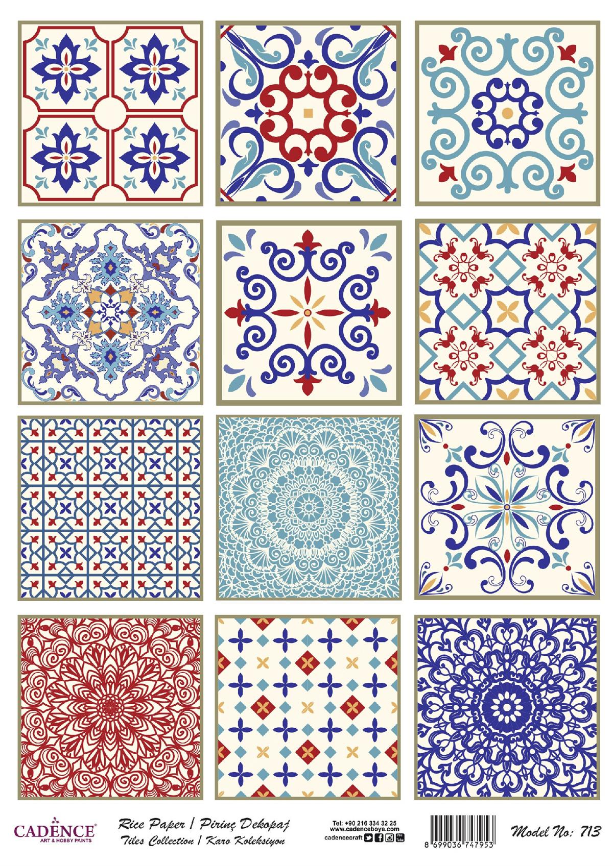 Серия плиток Cadence из рисовой бумаги, модель 713, 30x42