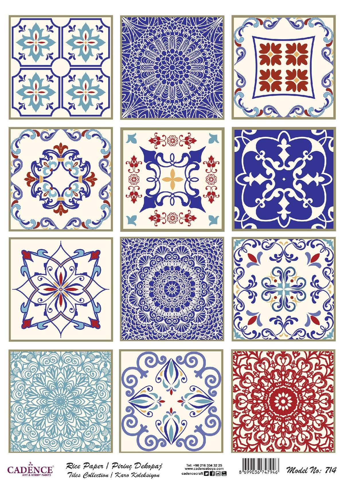 Серия плиток Cadence из рисовой бумаги, модель 714, 30x42