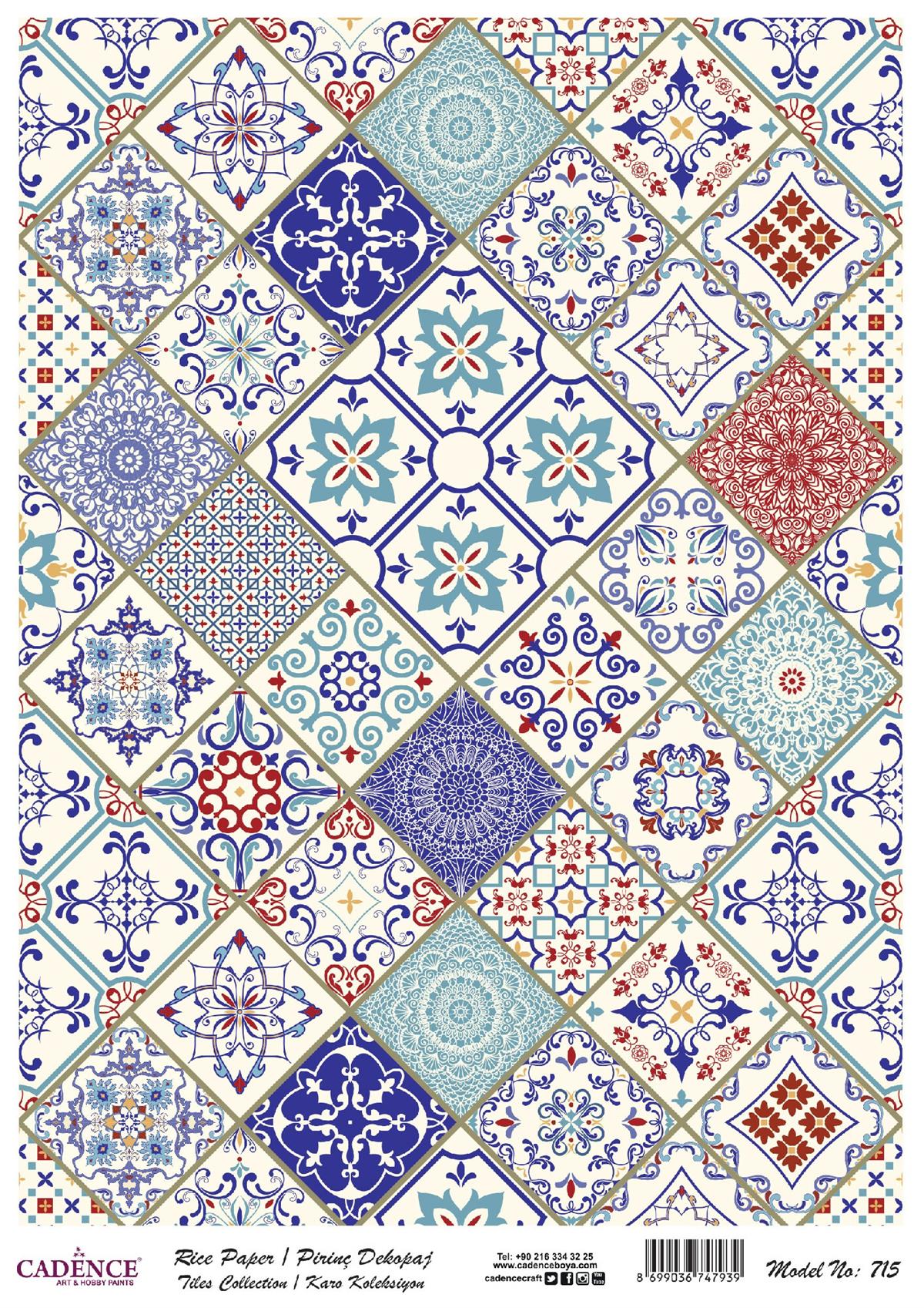 Серия плиток Cadence из рисовой бумаги, модель 715, 30x42