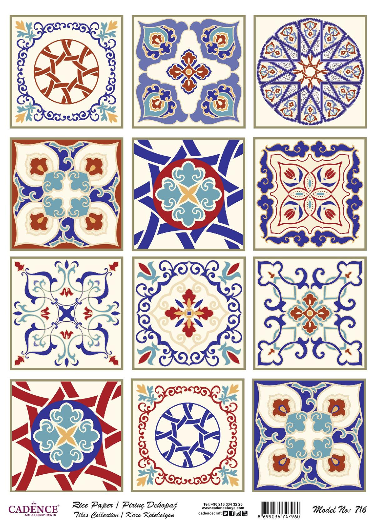 Серия плиток Cadence из рисовой бумаги, модель 716, 30x42