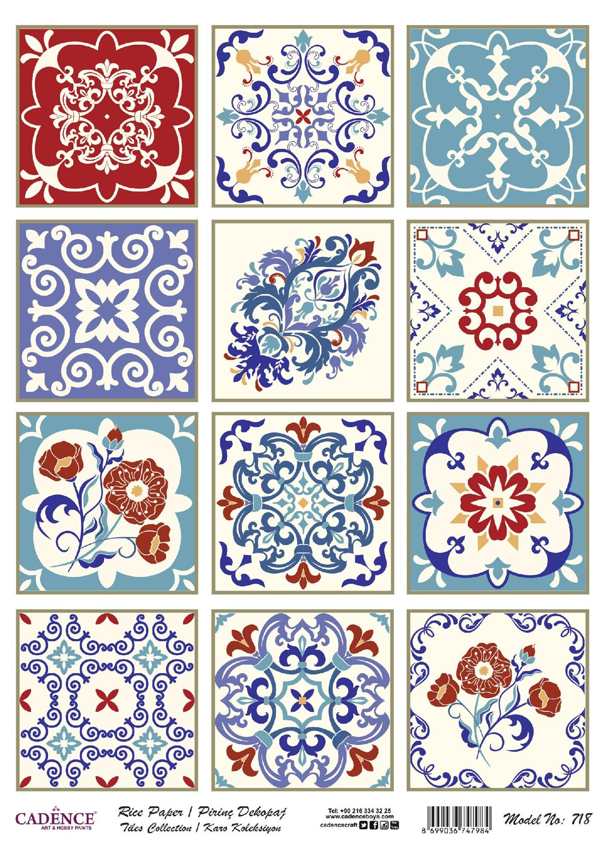 سلسلة بلاط ورق الأرز إيقاع موديل 718 30x42