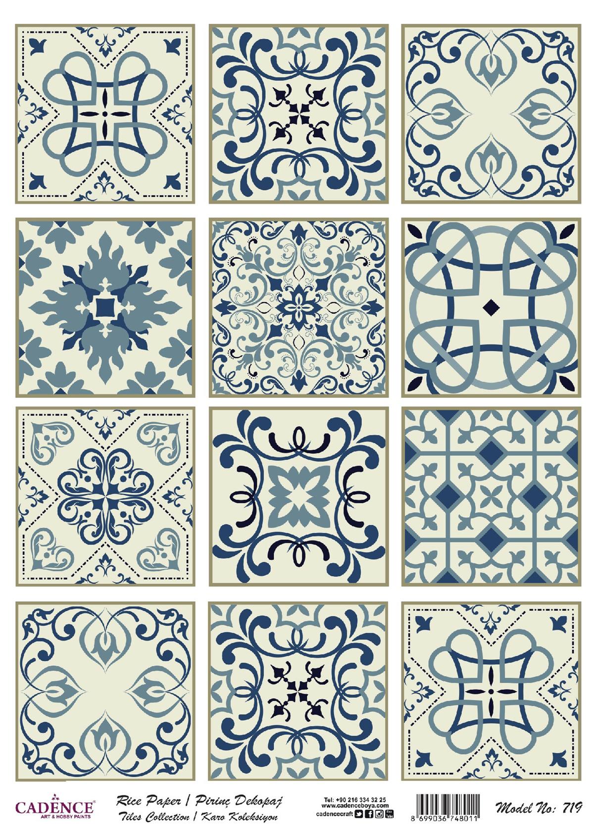 Серия плиток Cadence из рисовой бумаги, модель 719, 30x42