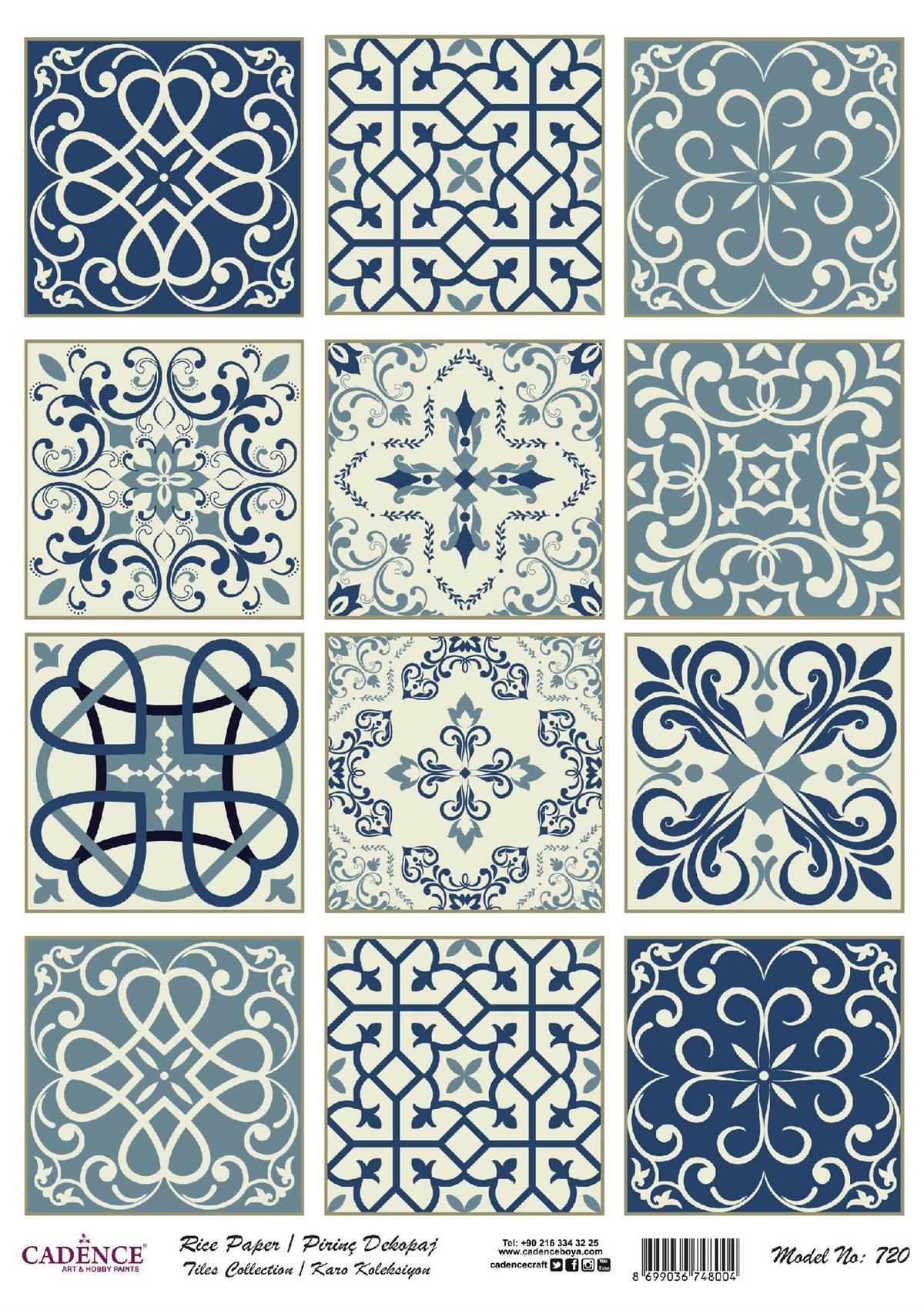 Серия плиток Cadence из рисовой бумаги, модель 720, 30x42